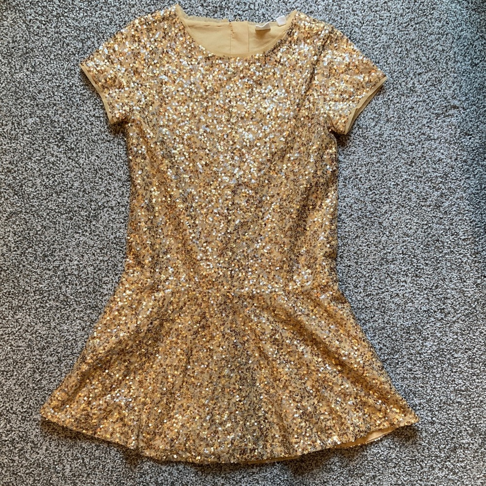 GAP Gold Sequin Kids Formal Dress